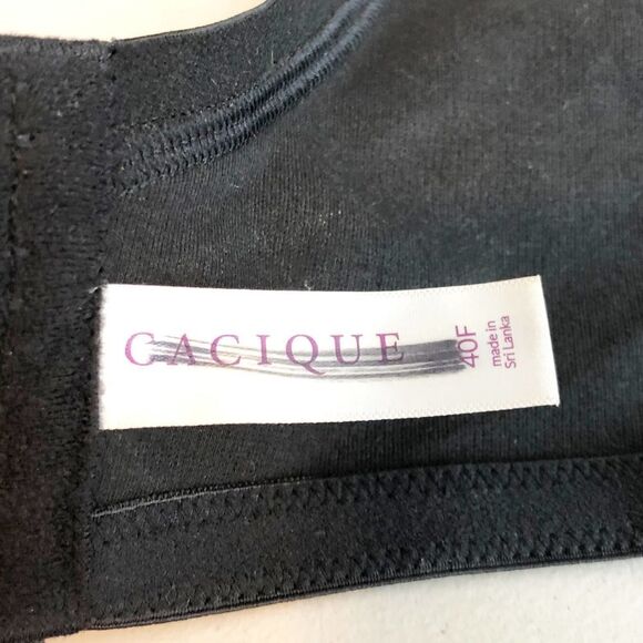 Cacique 40F Bra Black Full Coverage Cotton Knit Plus Size Lane Bryant 106 - Picture 8 of 9